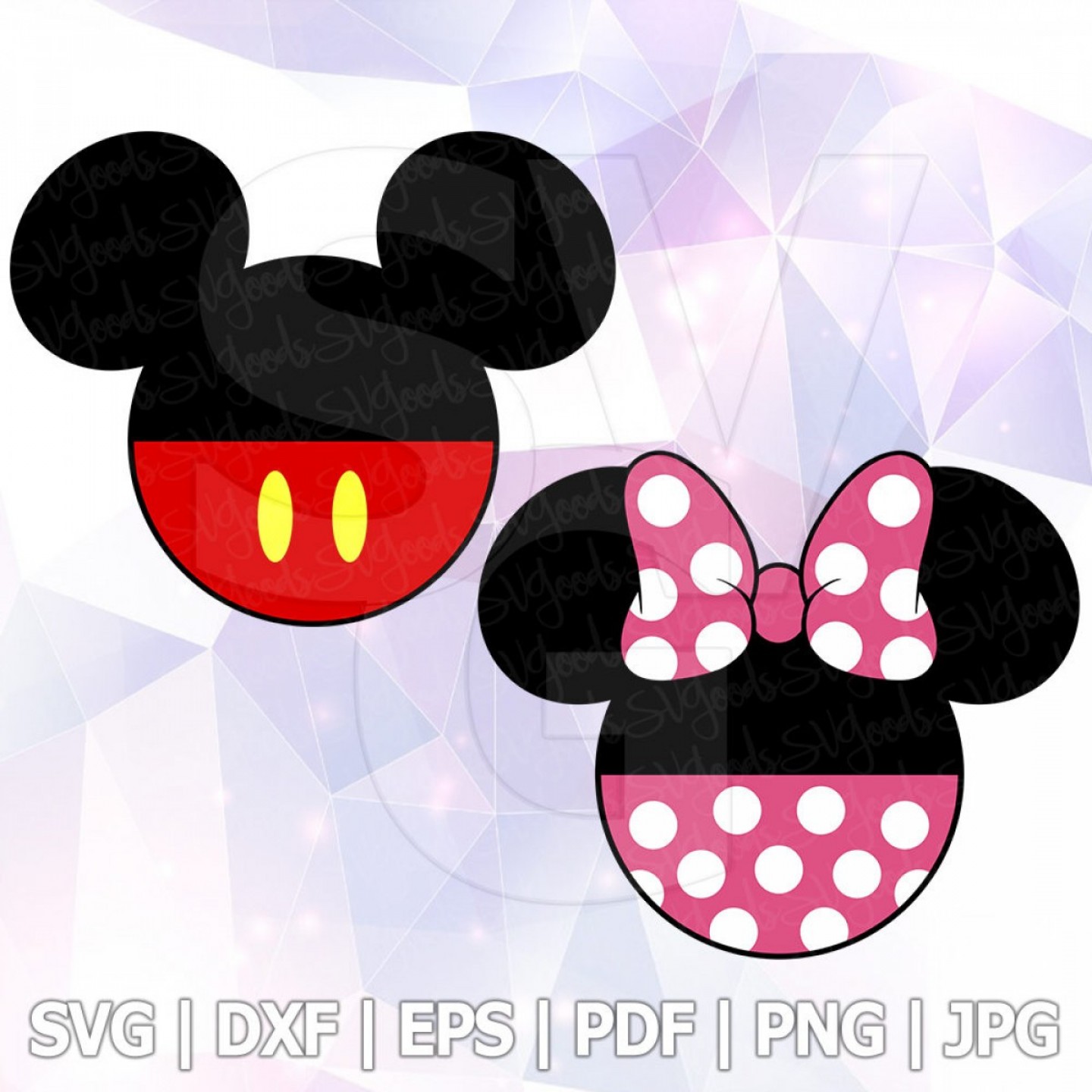1440x1440 Mickey Minnie Mouse Dxf Vector Cut Studiogrfx