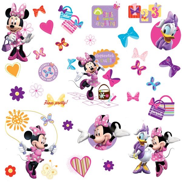 600x600 Disney Minnie Mouse Bow Tique Wall Stickers, Disney Wall Decals