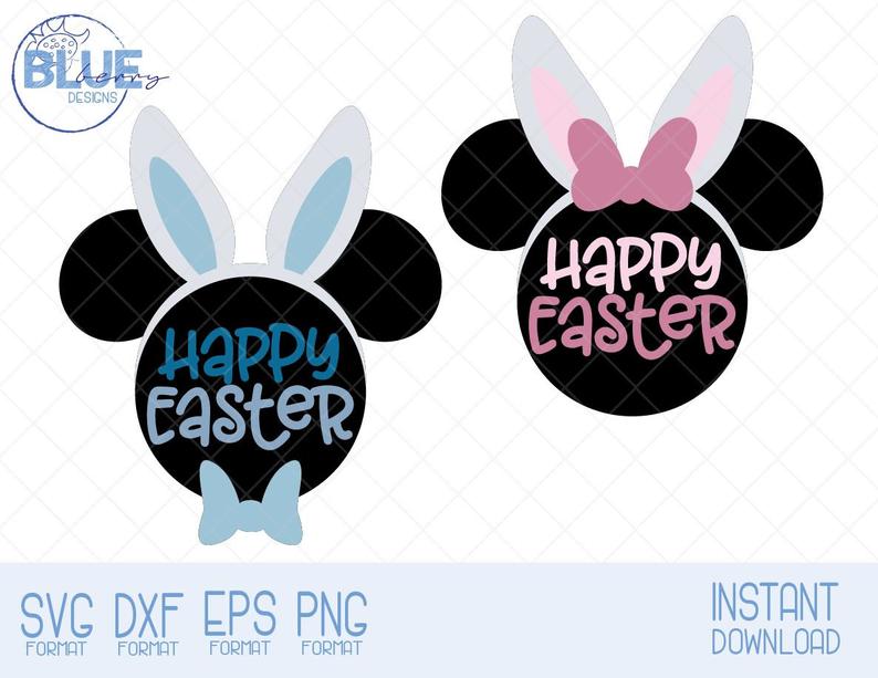 794x613 Happy Easter Mickey And Minnie Mouse Bunny Ears Vector Etsy