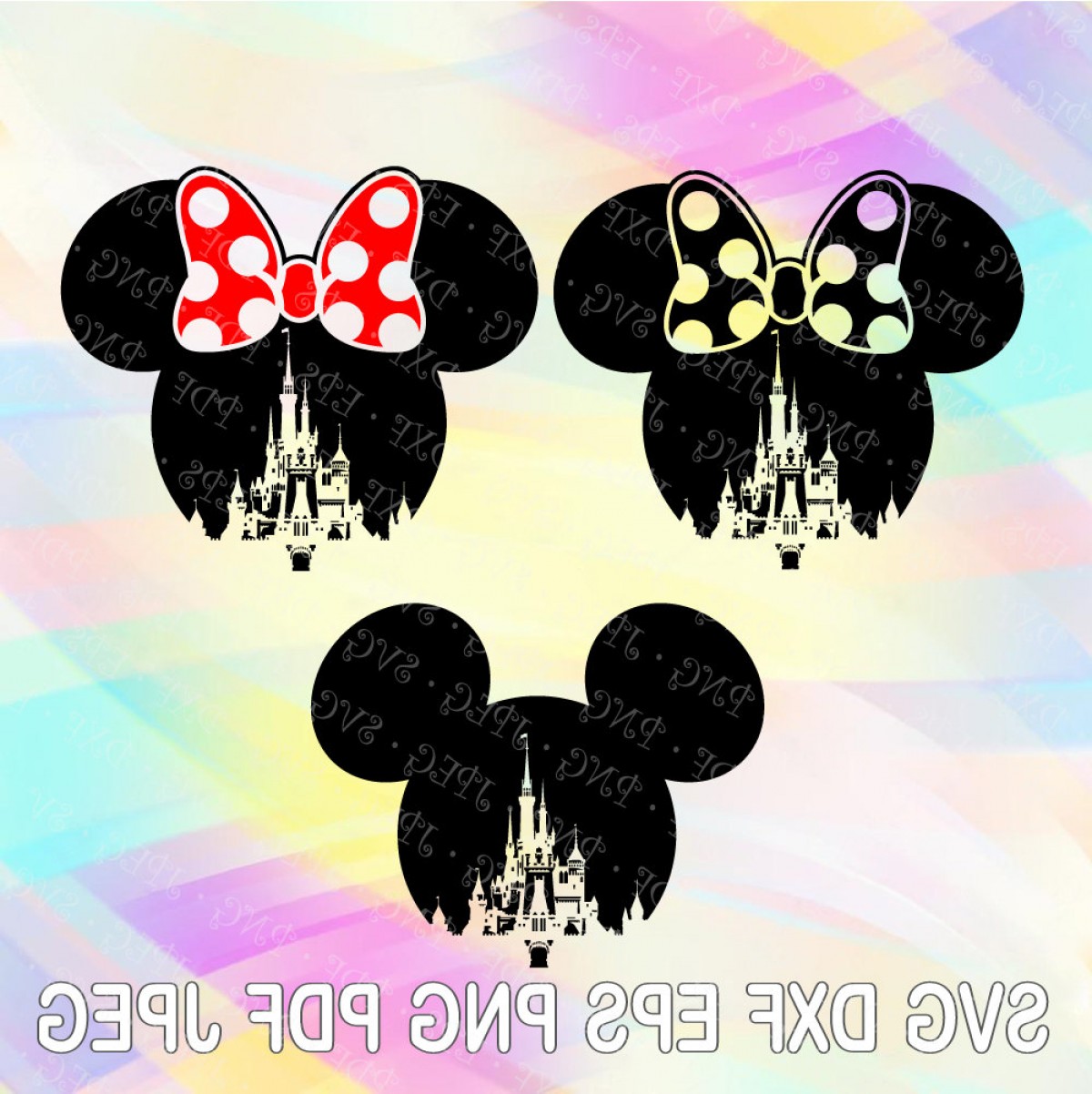 1200x1202 Minnie Mouse Castle Head Ears Red Catchsplace