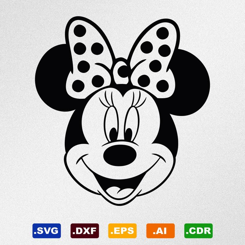 794x794 Minnie Mouse Face Dxf Cdr Vector For Etsy