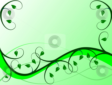 450x341 An Abstract Green Floral Vector Background Stock Photo