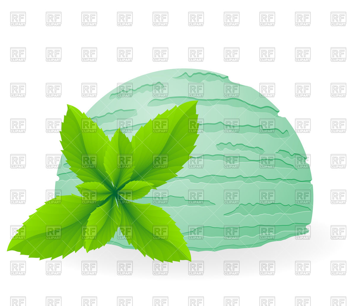 1200x1032 Ice Cream Ball With Mint Vector Image Of Food And Beverages