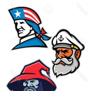 300x300 Photostock Vector Mono Line Style Illustration Of An American