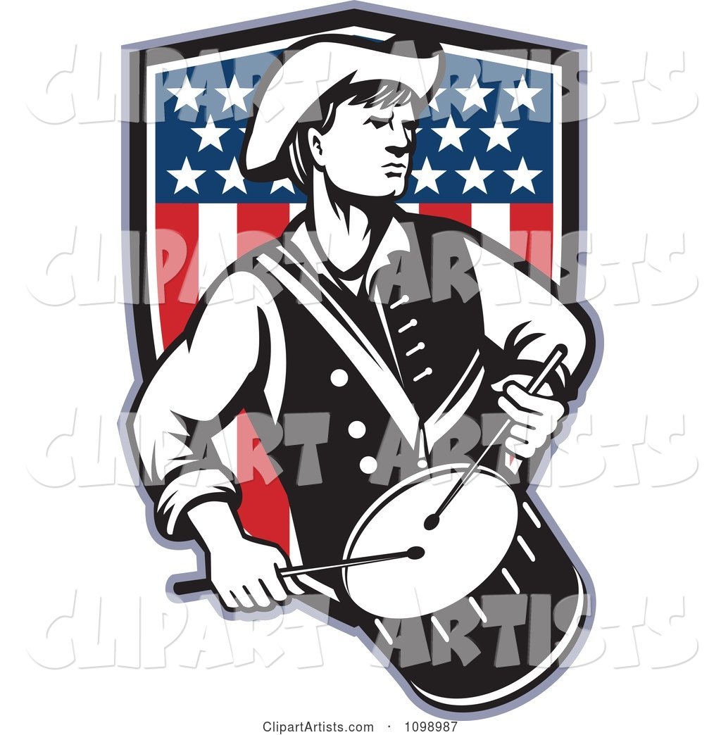 1024x1044 Retro American Revolutionary War Soldier Patriot Minuteman Drummer