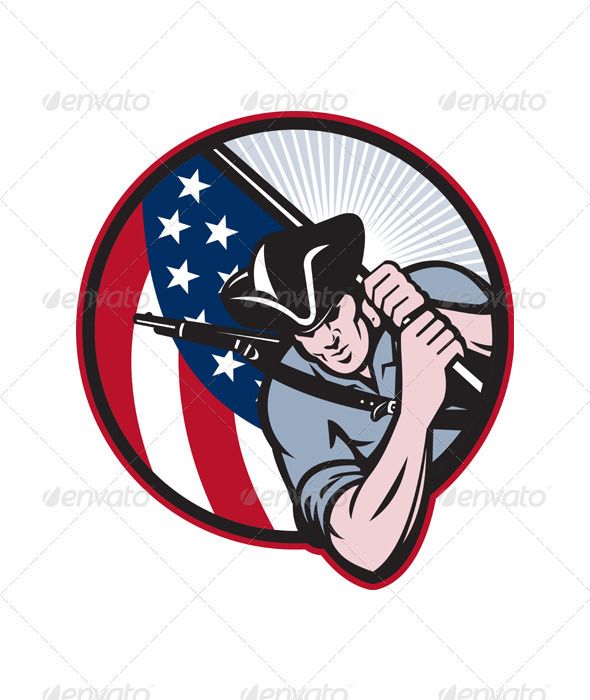 590x700 American Patriot Minuteman With Flag Minutemen Stand Tall Flag