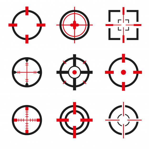 626x626 Crosshair Icons Vector Set Isolated Vector Premium Download