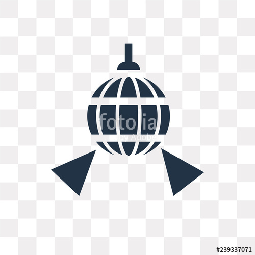 500x500 Mirror Ball Vector Icon Isolated On Transparent Background, Mirror