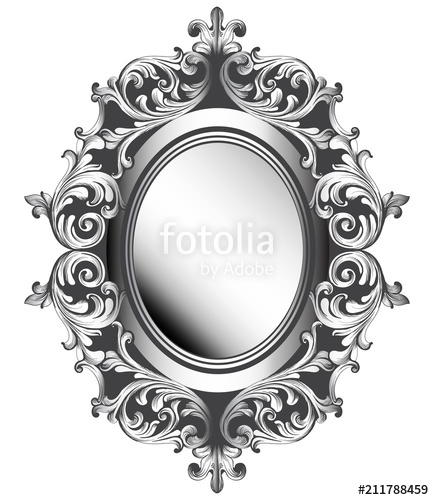 Baroque Silver Mirror Frame Vector French Luxury Rich Intricate 434x500 Baroque Silver Mirror Frame Vector French Luxury Rich Intricate
