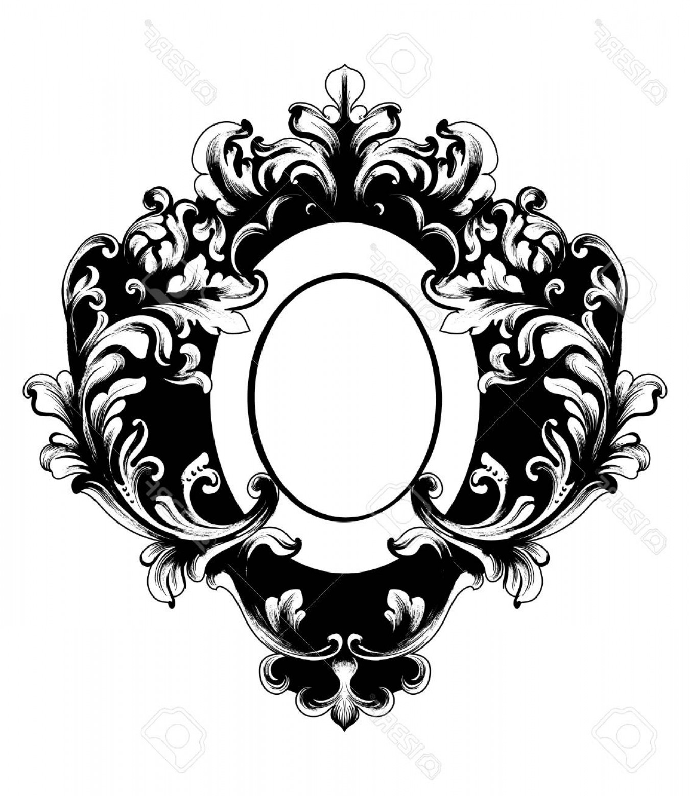 1351x1560 Photobaroque Mirror Frame Vector Victorian Ornamented Border