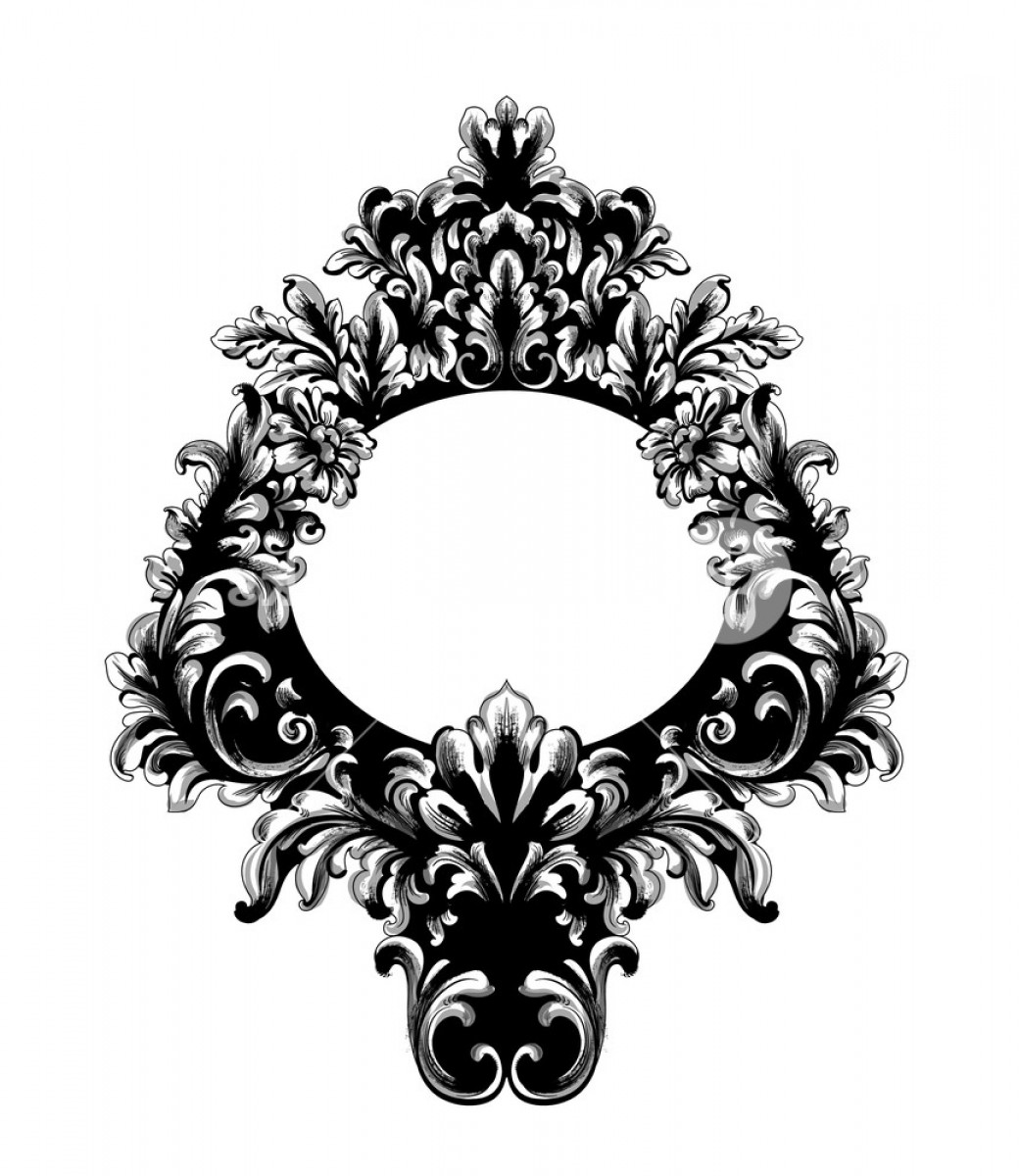 1040x1200 Rococo Baroque Mirror Frame Vector French Luxury Rich Intricate