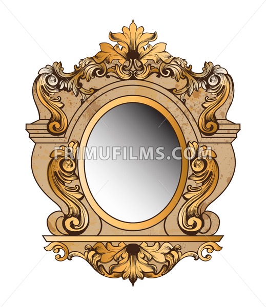 Baroque Golden Mirror Frame Vector Round Decor Design Elements 519x600 Baroque Golden Mirror Frame Vector Round Decor Design Elements