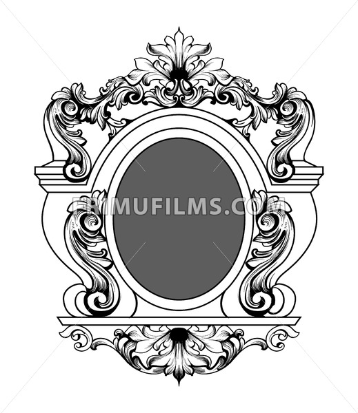 Baroque Mirror Frame Vector Round Decor Design Elements Rich 519x600 Baroque Mirror Frame Vector Round Decor Design Elements Rich