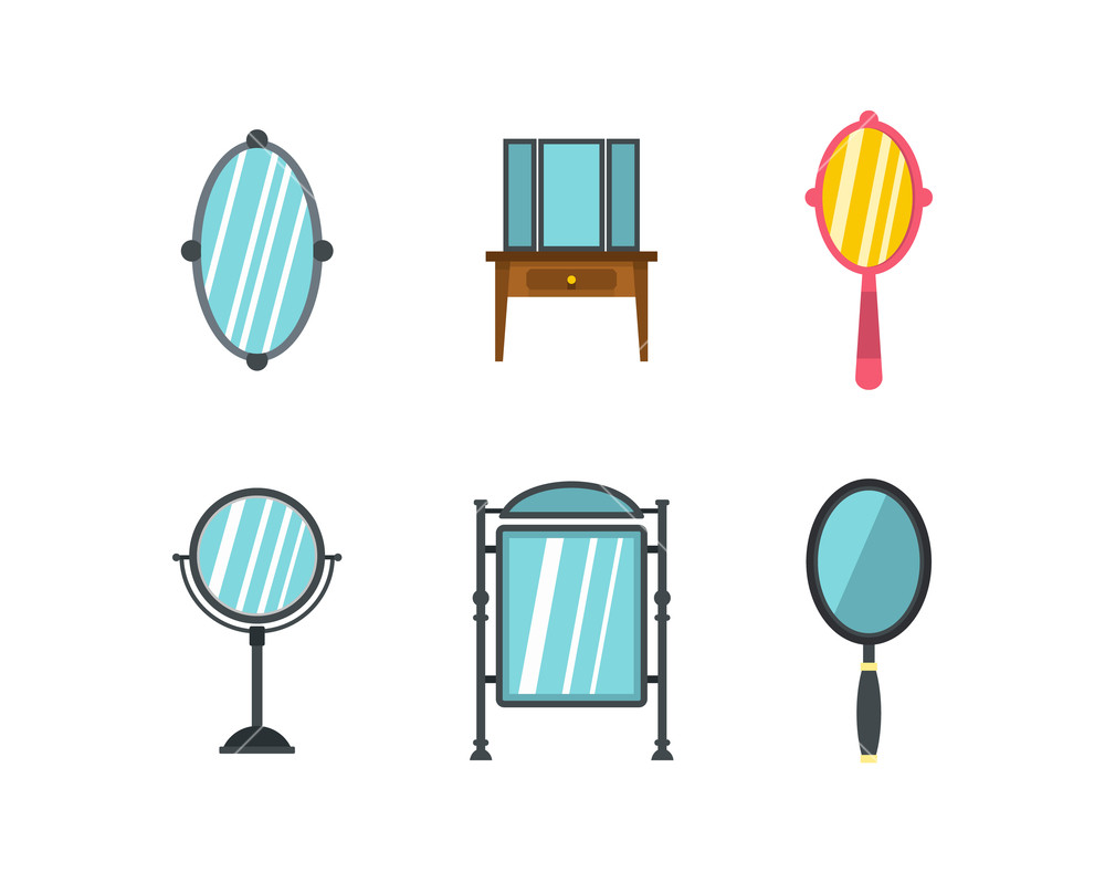 1000x790 Mirror Icon Set Flat Set Of Mirror Vector Icons For Web Design