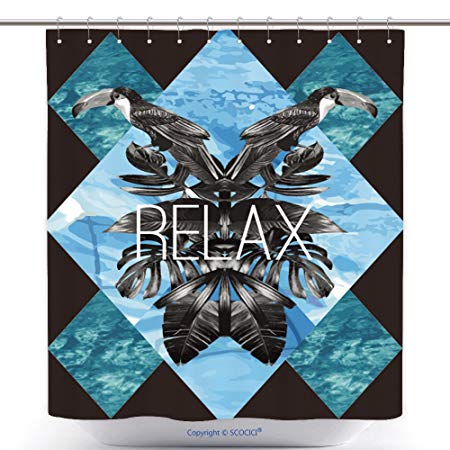 450x450 Unique Shower Curtains Relax Slogan Summer Illustrator Art Vector