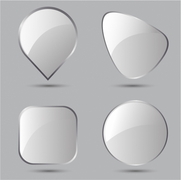 600x599 Glass Buttons Free Vector In Adobe Illustrator