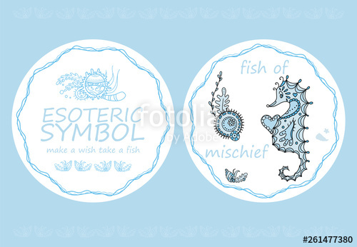 500x346 Cute Esoteric Symbol Magic Fish Of Mischief Sweet Post Card