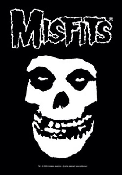400x571 Misfits Poster Flag White Letters Fiend Skull Logo Foem Band
