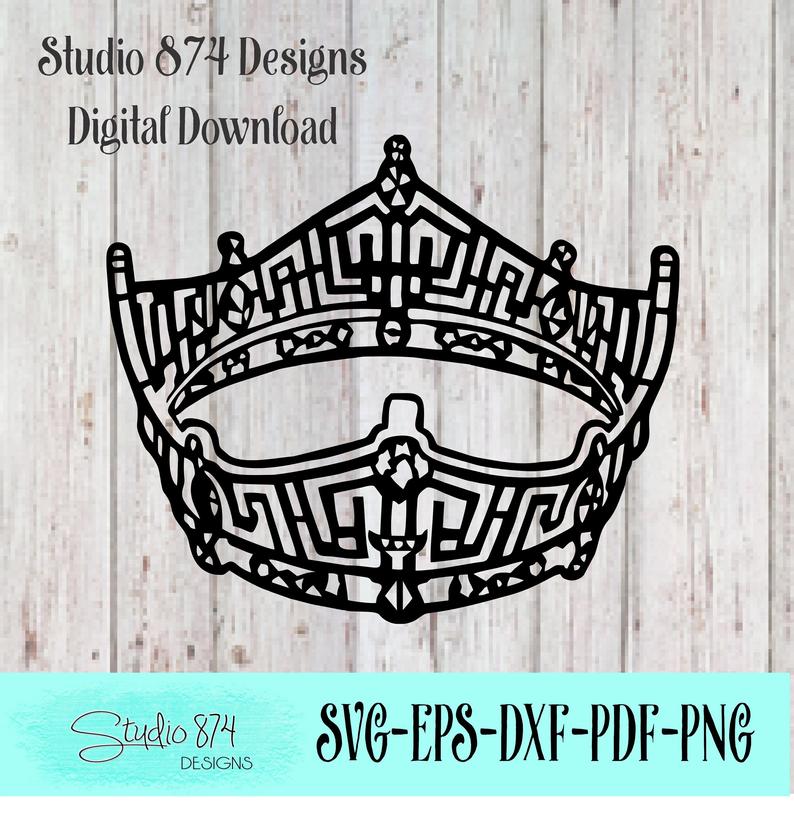 794x829 Miss America Crown Vinyl Transfer Template Vector Etsy