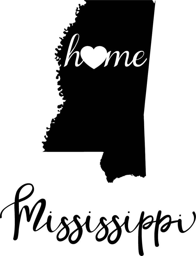 794x1039 Mississippi State Map Digital Png Vector Etsy