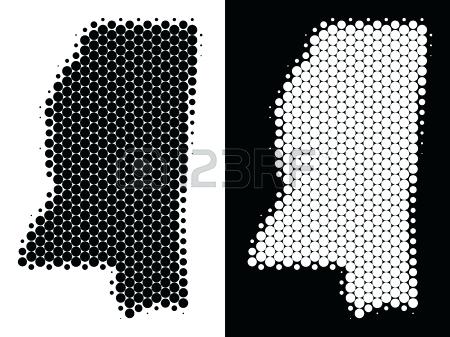 450x337 Mississippi State On Map Dotted Halftone State Map Vector