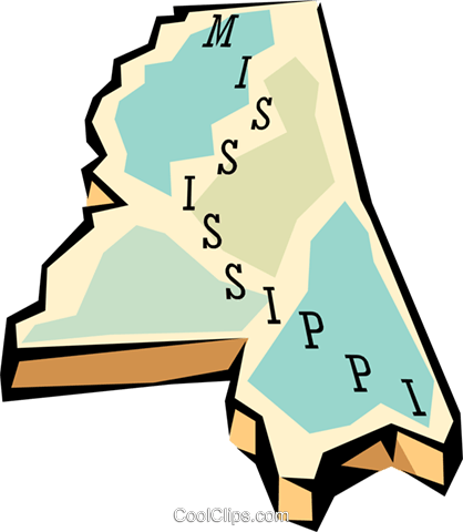 418x480 Mississippi State Map Royalty Free Vector Clip Art Illustration