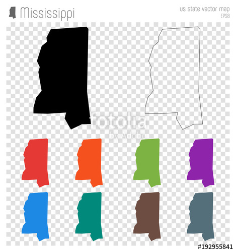 469x500 Mississippi High Detailed Map Us State Silhouette Icon Isolated