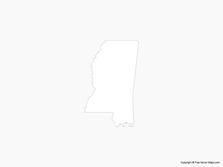 460x345 Vector Map Of Mississippi