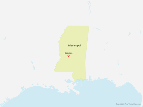 460x345 Vector Maps Of Mississippi Free Vector Maps