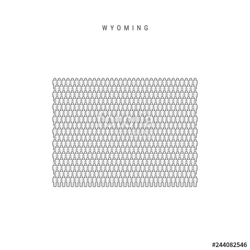 500x500 Vector People Map Of Mississippi, Us State Stylized Silhouette