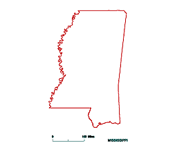 253x220 Editable Royalty Free Map Of Mississippi,ms In Vector Graphic