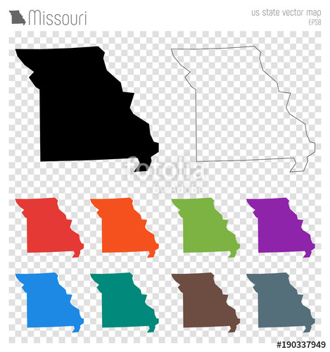 469x500 Missouri High Detailed Map Us State Silhouette Icon Isolated
