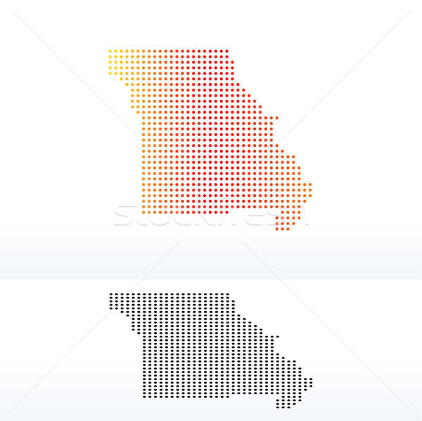 600x598 Map Of Usa Missouri State With Dot Pattern Vector Illustration