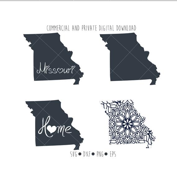 570x587 Missouri Outline Vector Clipart Missouri State Digital Etsy