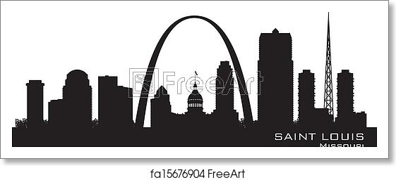 561x256 Free Art Print Of Saint Louis Missouri City Skyline Vector