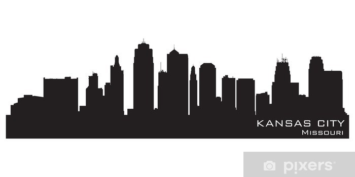 700x350 Kansas City, Missouri Skyline Detailed Vector Silhouette Wall