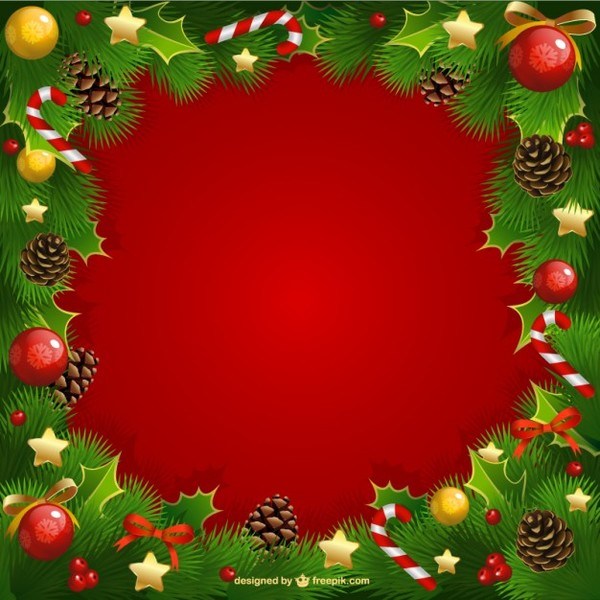 600x600 Christmas Frame With Mistletoe Free Vectors