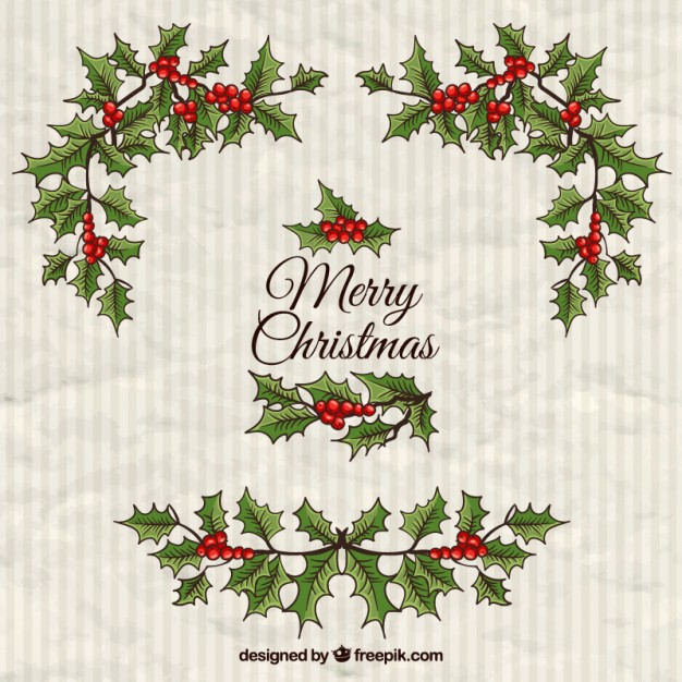 626x626 Hand Drawn Christmas Mistletoe Background Free Vectors Ui Download