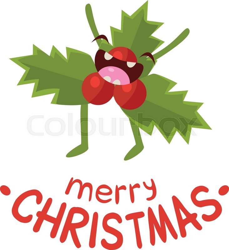 Leaves Of Mistletoe Vector Cheerful Stock Vector Colourbox 732x800 Leaves Of Mistletoe Vector Cheerful Stock Vector Colourbox