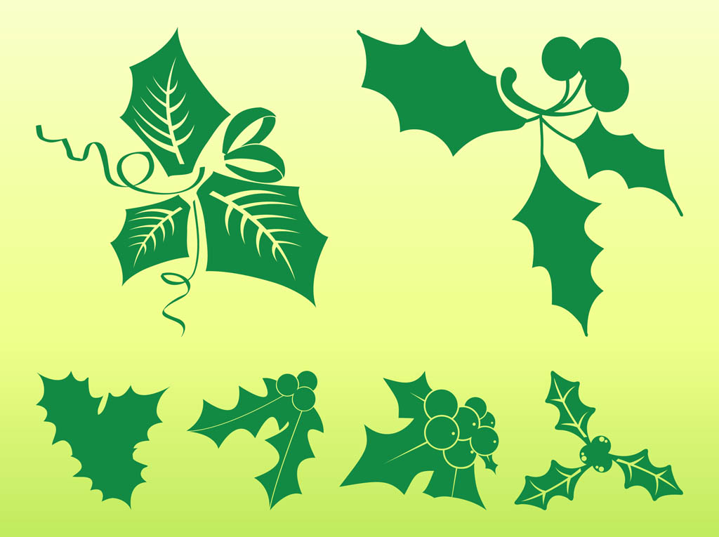 Mistletoe Leaves Set Vector Art Graphics 1024x765 Mistletoe Leaves Set Vector Art Graphics