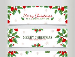 310x233 Christmas Mistletoe Banner Free Vector Free Vectors Ui Download