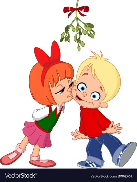 473x625 Walentynki Kids Kiss, Christmas Illustration