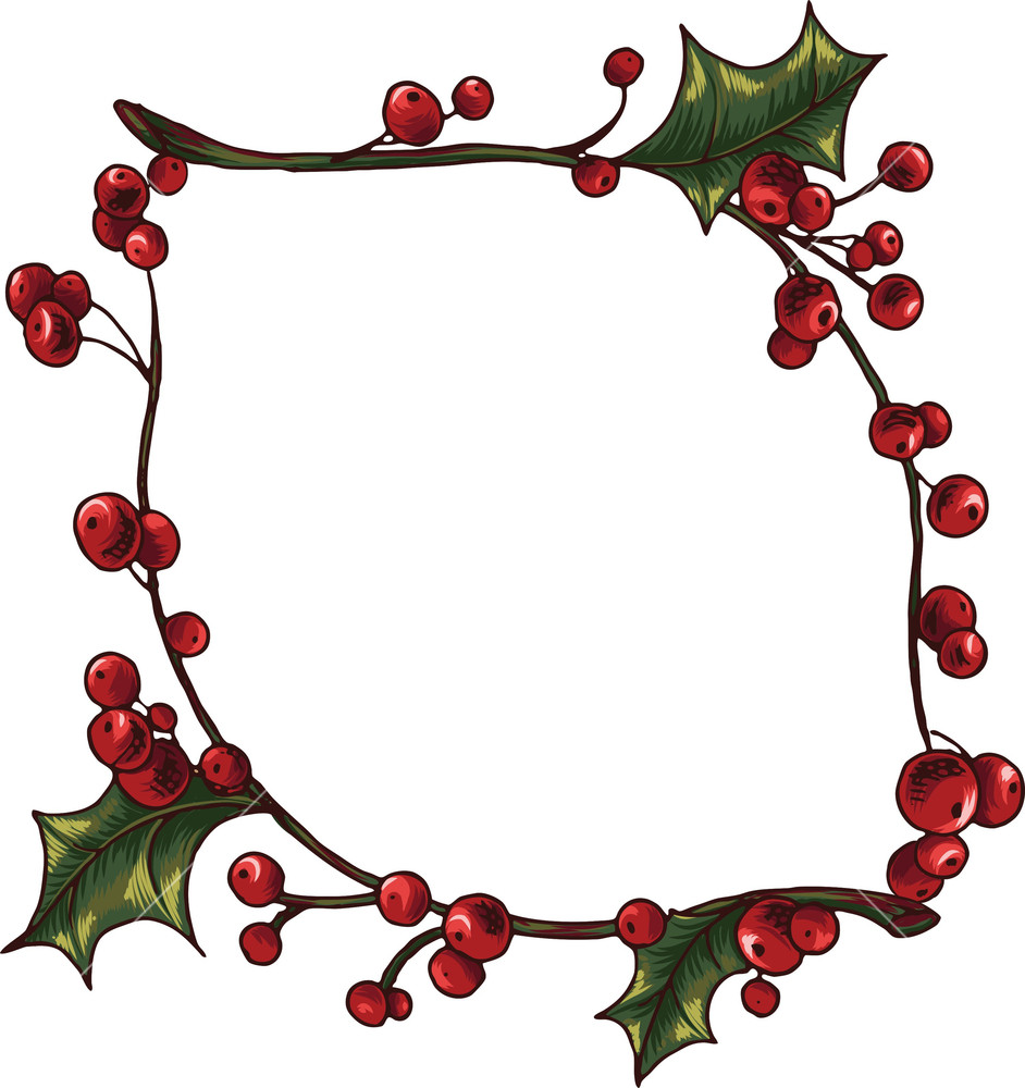 942x1000 Vector Mistletoe Frame Royalty Free Stock Image