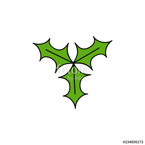 500x500 Christmas Mistletoe Vector Outlined Illustration Icon Festive