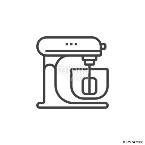 Stand Mixer Line Icon, Outline Vector Sign, Linear Pictogram 500x500 Stand Mixer Line Icon, Outline Vector Sign, Linear Pictogram