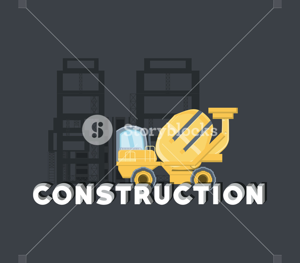 Concrete Mixer Truck Icon Over Gray Background, Vector 1000x877 Concrete Mixer Truck Icon Over Gray Background, Vector
