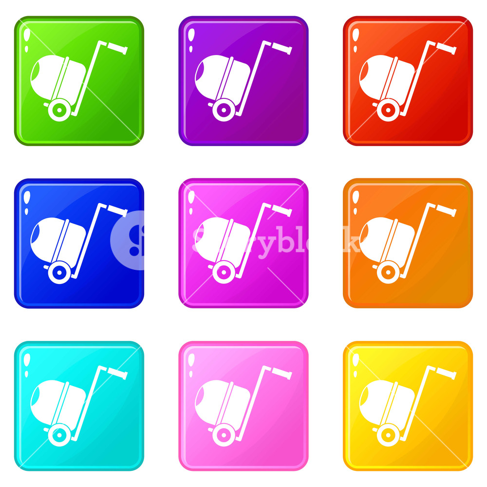Concrete Mixer Icons Of Color Set Isolated Vector Illustration 1000x1000 Concrete Mixer Icons Of Color Set Isolated Vector Illustration