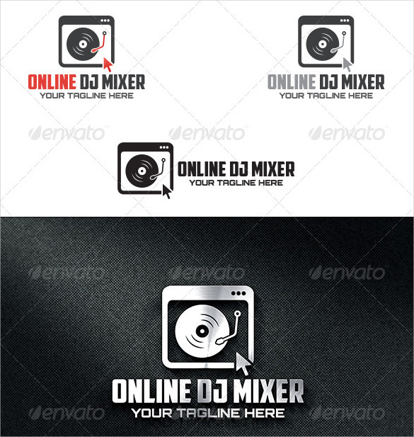 Dj Logo Template Free Vector, Illustrator 585x617 Dj Logo Template Free Vector, Illustrator