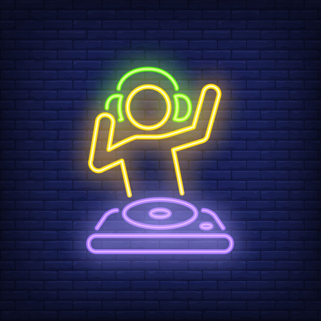 Disk Jokey With Dj Mixer Neon Sign Vector Free Download 626x626 Disk Jokey With Dj Mixer Neon Sign Vector Free Download