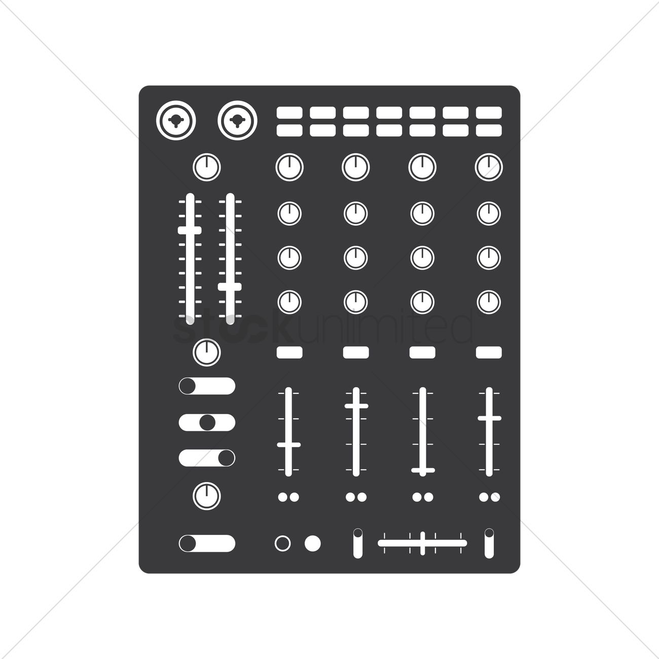 Console Mixer Vector Image 1300x1300 Console Mixer Vector Image